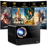 Projecteur LED portable CR67 Pro, petit et compact, 1080P, 1200 points, mise au point automatique, stéréo HIFI, haut-parleurs intégrés, utilisation professionnelle et éducative, compatible 4K