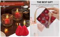 Bougie parfumée en forme de fraise, cire de soja, parfum de fruits, bougies décoratives pour chambre à coucher, décoration de table de fête, accessoires photo, cadeau d'anniversaire