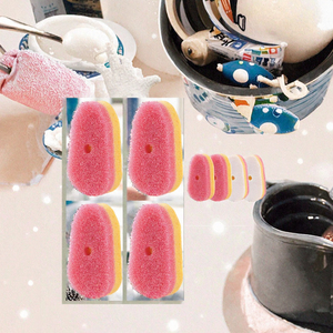 Ricambi Spugna per Dish <span class=keywords><strong>Daddy</strong></span>, 20 Pezzi, Testine di Ricambio per Spazzola Lavapiatti, Testine Spugna Rosa per Pulizia Cucina - Product Image 3