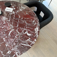 Table à manger ronde Kumusi Luxurious Rosol en marbre naturel de Bourgogne