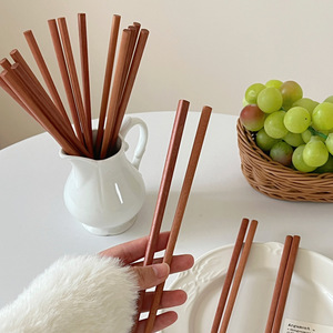 Yuanjin Bamboo And Wood <b>Red</b> Cherry Wood Chopsticks 23cm Natural Solid Wood 10 Pairs Pack Gift <b>Box</b> - Product Image 2