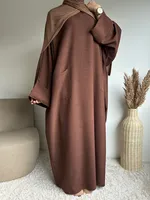 Kebaya Ramadan Pringbud, couleur unie, simple, ample, vêtements islamiques, abaya, robes musulmanes pour femmes, abaya