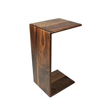 Meubles anciens Table d'appoint en bois en forme de C Meubles de salon Table basse en noyer noir massif