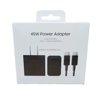 Cargador Portátil T4511 de 45W, Adaptador de Carga Súper Rápida Tipo C, Cargador de Viaje con Enchufe EU, UK, US, Cable USB-C de 1.8m para Samsung S25 S26U