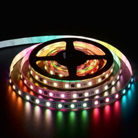 Strip 50led warna-warni, pengontrol suara tubuh tembaga lanskap lanskap warna-warni 3/4/5 warna RGB + putih + putih hangat USB konektivitas dapat disesuaikan 8mm