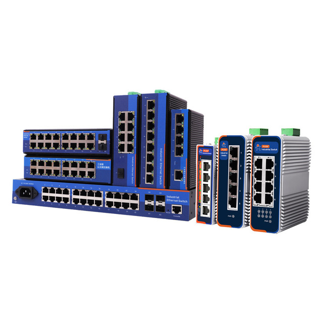 PUSR POE Internet Switch IEEE802.3af/at 5/8/16/24 RJ45 Ethernet Ports 100/1000Mbps DC 48V-57V -40C~+85C 6KV IP40 Protection