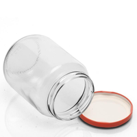 Voedselbewaar-potten, augurkenpotten, 500ml ronde luchtdichte glazen pot met zwarte deksel voor honing, specerijen, gedroogd fruit, jam, noten, pindakaas