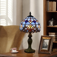 Lampe de chevet en verre, à led, 8 pouces, style rétro créative, roses baroques, bureau, bar, bureau, veilleuse