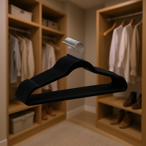 Cintres en velours noir, lot de 50, capacité de charge de 11 lb, antidérapants, ultra fins (0,2 pouce), crochet chromé, organisateur de vêtements pour armoire - Product Image 2