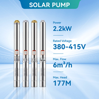 VEICHI Approvisionnement d'usine 2.2kW 3HP 4 pouces en acier inoxydable 380-415V AC pompe à eau de forage à énergie solaire pompe hors réseau en Ouganda