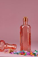 Petites bouteilles en verre vintage rougeâtre avec bouchons, vases à bourgeons, décoratives, pour potions, ensemble de 12 pièces de design assorti, 4,6 pouces de haut