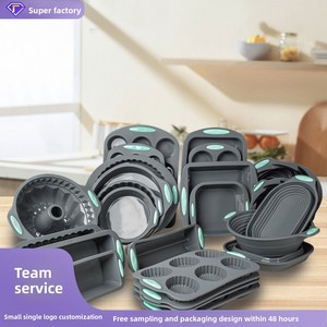 Nuevo juego <span class=keywords><strong>de</strong></span> bandejas para hornear <span class=keywords><strong>de</strong></span> silicona transfronterizas, horno desechable, molde para pan <span class=keywords><strong>de</strong></span> pastel DIY, uso doméstico, propósito decorativo en stock - Product Image 2