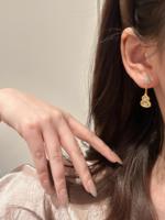 Boucles d'oreilles clous en argent 925 avec motif gourde en porcelaine bleue et blanche pour femme, nouveau style populaire 2026, nouveau design chinois, élégantes