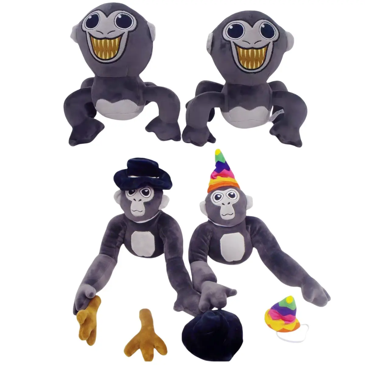 Drôle gorille Multi Couleurs mignon Gorille Tag Peluche Jouet Dessin Animé Anime Gorille Tag Poupée Avec Chapeau De Noël Jeu En Peluche Jouets