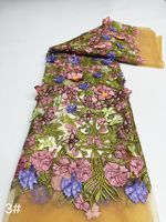 Nouveau design 2025 – Tissu en tulle doux brodé multicolore pour robes de soirée et de danse, idéal pour femmes et enfants