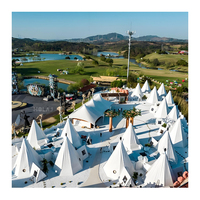 Tente de glamping tipi en PVC personnalisée de 6m avec grand espace pour hôtels de villégiature et fêtes de mariage tente cloche OEM ODM