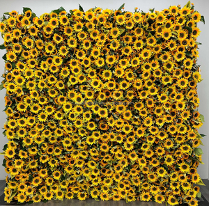 Série jaune réaliste <span class=keywords><strong>Rose</strong></span> Faux fleur mur pour toile de fond de mariage noël nouvel an chinois nouvel an événement en plein air Restaurant - Product Image 4