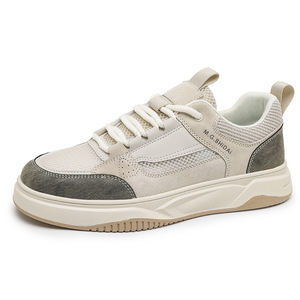 Zapatillas blancas de suela gruesa, ligeras, transpirables y versátiles de nuevo estilo para mujer. Calzado deportivo informal de suela blanda que aumenta la altura, color blanco - Product Image 5