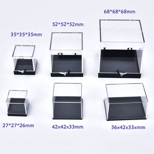 Ore rock specimen box square transparent PS plastic specimen display box raw stone crystal collection storage box