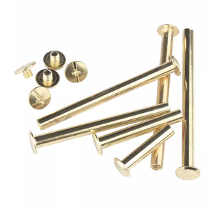 Messing Platte Kop Chicago Schroef Klinknagels Voor Leer/Riem/Portemonnee/Handtas 8Mm 10Mm - Product Image 5