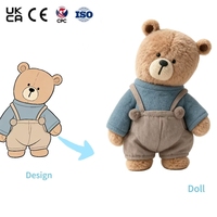 Jouets en peluche personnalisables, poupée en peluche en coton PP personnalisée de 20 cm avec doublure en maille, créez votre propre design, fabricant OEM/ODM