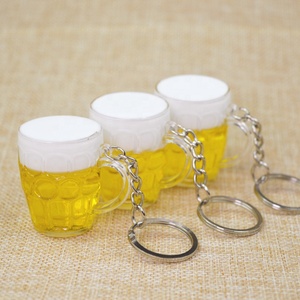 2 Styles Mini Chope à Bière Porte-clés Acrylique Vente en Gros Verre à Vin Bière Jewkia Carens Impression UV Jouet Porte-clés Plastique Avion 1 Couleur - Product Image 4