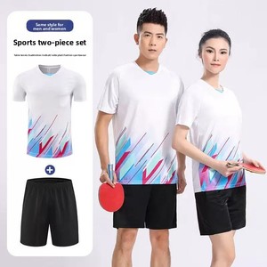 Conjuntos de Ropa Deportiva de Verano de Poliéster Transpirable de Secado Rápido para Hombre y Mujer, para Bádminton, Tenis de Mesa, Voleibol, Tenis y Entrenamiento Deportivo - Product Image 1