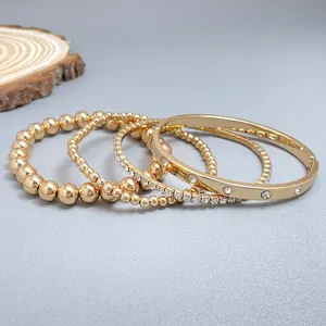 Bracciale a catena cubana placcato oro 18K senza appannamento impermeabile bracciale in lega di zinco