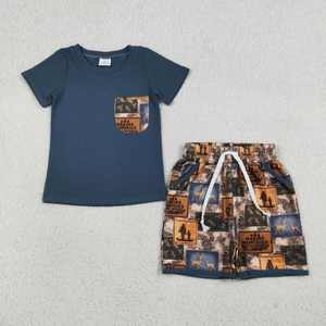 Ensemble chemise à carreaux camouflage en coton et soie de lait avec poches et imprimé cerf et short pour bébés garçons Longlv - Combinaison de chasse - Product Image 4