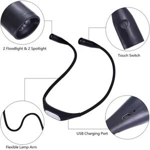 Lampe de lecture rechargeable à 4 LED super lumineuses, lumière de lecture à 3 niveaux de contrôle, lampe de lecture pour livres au lit la nuit - Product Image 3