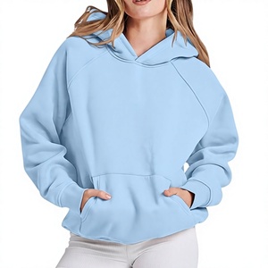New Arrival Women's Solid Hoodies Fleece Fabric Breathable Long Sleeve Casual Lined Latest Design Color <b>Cheap</b> Price Low MOQ - Product Image 1