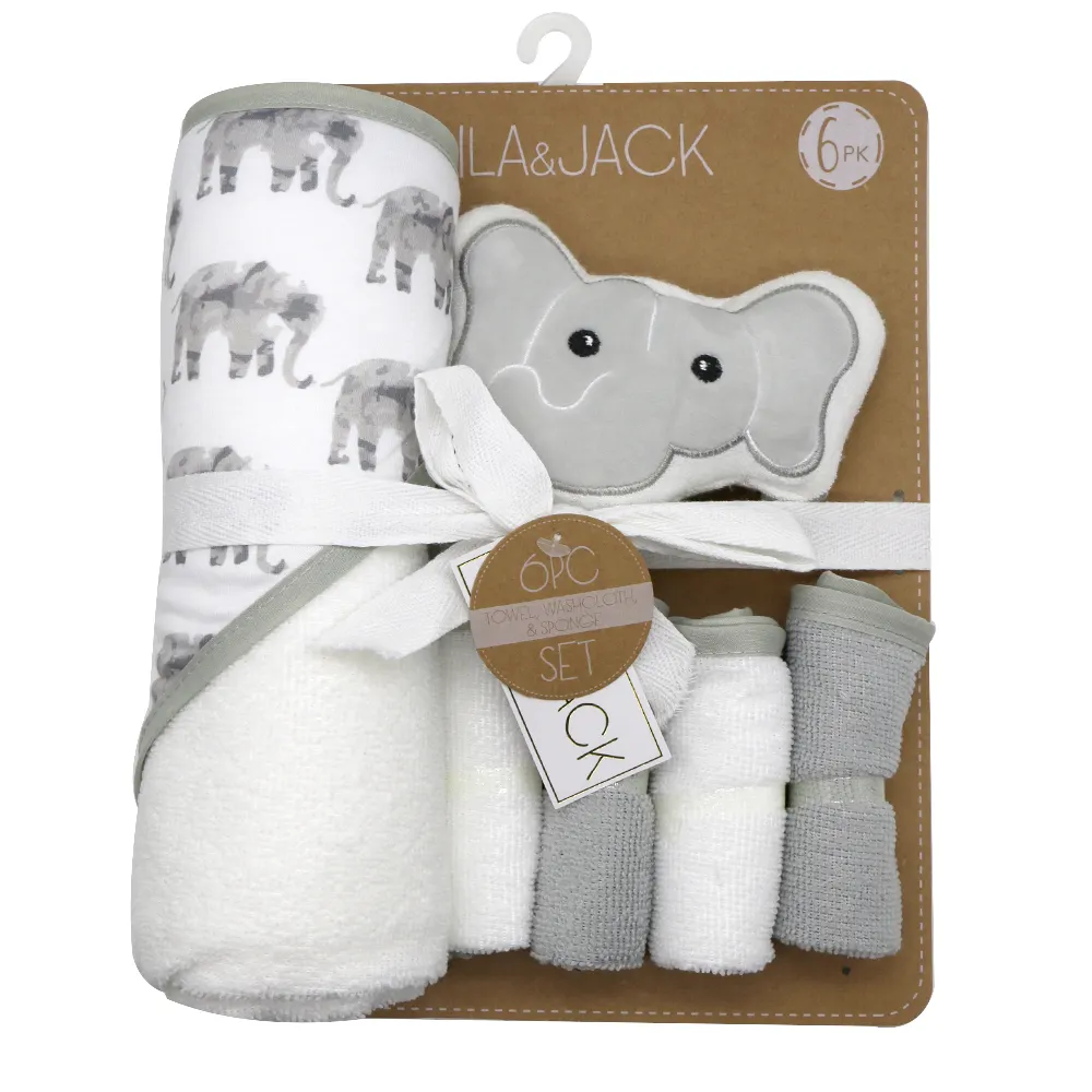 Unisex Elephant Baby Kapuzen handtuch mit 4 Count Waschlappen für Babys, Kleinkinder, Kleinkinder