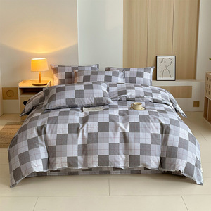Parure de lit en coton lavé, collection de linge de lit rayé et uni en 5 styles, housse de <span class=keywords><strong>couette</strong></span> en coton lavé respirant et doux - Product Image 2