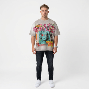 T-shirt à col roulé pour homme, coupe classique, 100 % coton jersey, motif photo sérigraphié, grande taille, écologique - Product Image 6