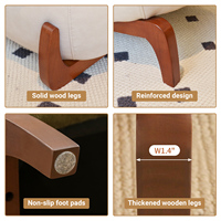 Fauteuil d'appoint inclinable moderne et écologique, avec pieds en bois massif, revêtement en similicuir et coussin moelleux, pour salon et chambre à coucher