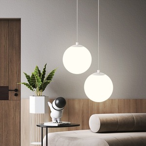 Lampe suspendue minimaliste ronde E27, ampoule LED, contrôle par interrupteur, pour chambre à coucher, salon, décoration de la maison - Product Image 3