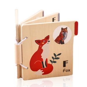 Ensemble de livres Montessori en <span class=keywords><strong>bois</strong></span> sur les animaux et les mots pour l'éveil des bébés, pour l'apprentissage cognitif des 0-3 ans, sans piles - Product Image 1