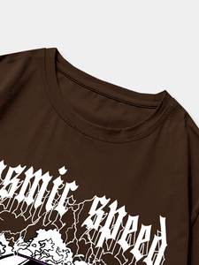 เสื้อยืดคอกลมแนววินเทจสำหรับผู้ชายพิมพ์ลายตัวอักษรขนาดใหญ่พิมพ์ลายตัวอักษรสำหรับฤดูร้อน - Product Image 5