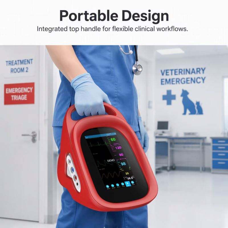 Vitals Computer Screen Touchscreen Veterinary Monitor Pet Vital Signs Monitor ECG Respiration ...