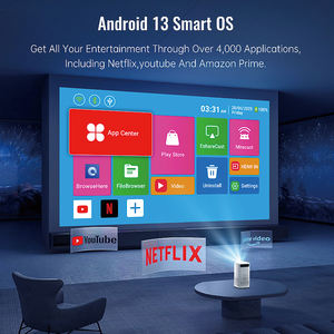 Proyector de Batería P1H para la Copa de Fútbol de Año Nuevo, 720P, 200 <span class=keywords><strong>ANSI</strong></span> Lúmenes, 9800mAh, Android 13, Enfoque Electrónico, 8GB, 4K, Cine en Casa, Exterior - Product Image 2