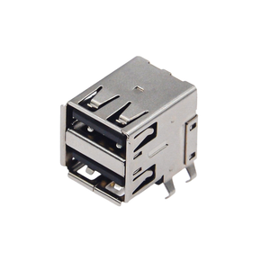 Connecteur USB-A femelle à angle droit, hauteur étendue 17,5 mm, type à sertir double couche avec broches coudées, noir, pour USB 2.0 - Product Image 2