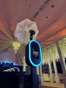 Cabina DE FOTOS portátil para <span class=keywords><strong>iPad</strong></span>, carcasa de quiosco con luz RGB para Selfie, compatible con cámaras, agujero para fiesta, boda, negocios - Product Image 4