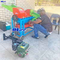 Décortiqueuse de maïs agricole industrielle, batteuse de maïs au Ghana avec moteur diesel et roues