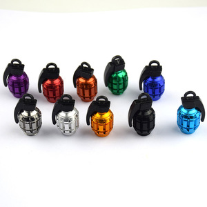 Bouchons de valve en aluminium style grenade pour roues de voiture, camion, moto, vélo - Product Image 1