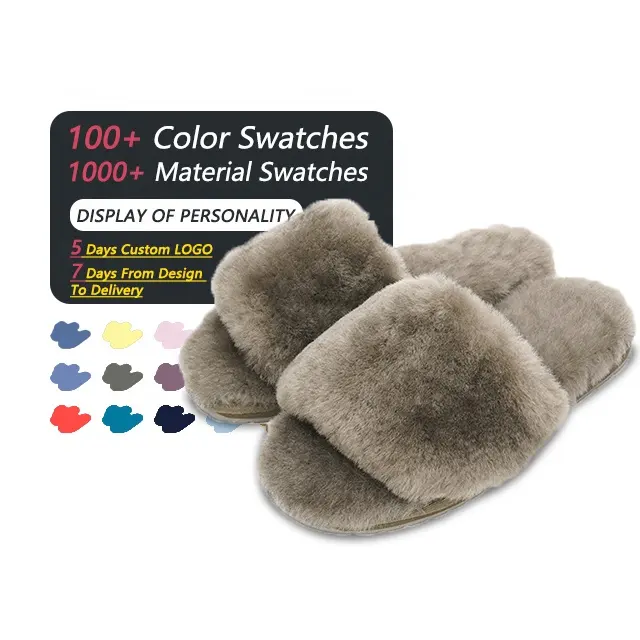 Warmlab Holiday Gift Women's Fuzzy Fur Memory Foam Flat Spa Slippers Christmas Winter Home Bed Plush House Slippers Women Indoor