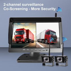 จอแสดงผลแบบเต็มหน้าจอ/แบ่งหน้าจอ DVR พร้อมกล้องมองหน้า-หลัง ขนาด 10.1 นิ้ว ชุดกล้องมองหลังไร้สาย 2CH สำหรับรถบ้าน RV และรถพ่วง - Product Image 4