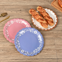 Vente en gros d'usine : Ensemble de 50 assiettes et plats ronds écologiques marron, blanc, violet, rose pour service de table