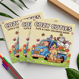 Livre de coloriage confortable mignon et confortable Adorables pages de coloriage sur le thème des animaux pour enfants adultes livre d'activités de coloriage anti-stress - Product Image 5