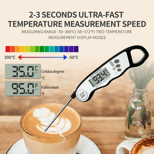 고정밀 즉석 읽기 디지털 금속 식품 고기 바베큐 그릴 오븐 베이킹 접이식 프로브 휴대용 IPX6 방수 온도계 - Product Image 4
