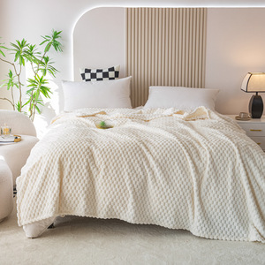 Coperta Super morbida coperta <span class=keywords><strong>da</strong></span> letto leggera in pile di flanella di seta 3D a scacchi - Product Image 2